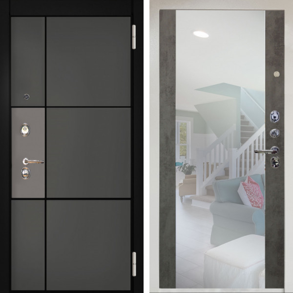 Входная дверь Аргус ЛЮКС 3К Снежно-белый мичиган силк титан силк муссон + Вояж Светлый бетон