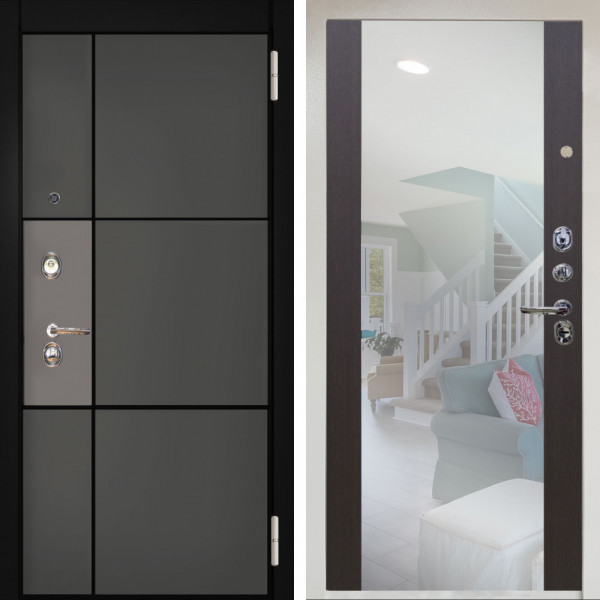 Входная дверь Аргус ЛЮКС 3К Снежно-белый мичиган силк титан силк муссон + Вояж Венге