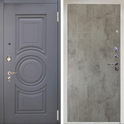 Входная дверь Аргус ЛЮКС 3К Снежно-белый Могадиш Силк флай + Агат Светлый бетон