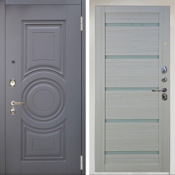 Входная дверь Аргус ЛЮКС 3К Снежно-белый Могадиш Силк флай + Александра Белая лиственница