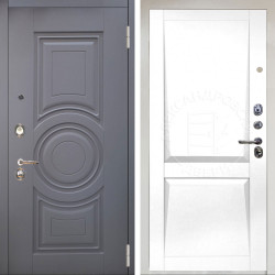 Входная дверь Аргус ЛЮКС 3К Снежно-белый Могадиш Силк флай + Ариана Белая эмаль