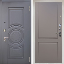 Входная дверь Аргус ЛЮКС 3К Снежно-белый Могадиш Силк флай + Ариана Серая эмаль