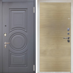 Входная дверь Аргус ЛЮКС 3К Снежно-белый Могадиш Силк флай + Элегант Дорс светлый горизонт