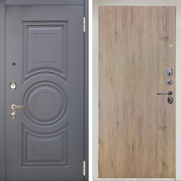 Входная дверь Аргус ЛЮКС 3К Снежно-белый Могадиш Силк флай + Элегант Рустик соломенный