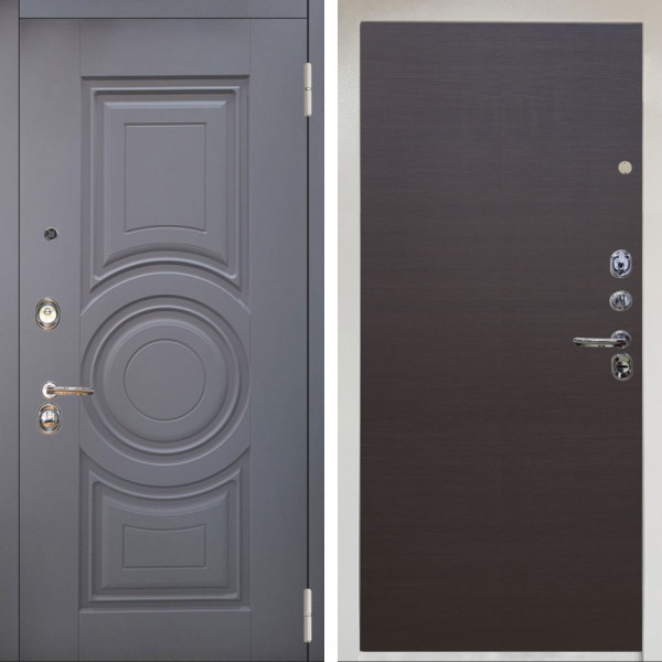 Входная дверь Аргус ЛЮКС 3К Снежно-белый Могадиш Силк флай + Элегант Венге горизонт