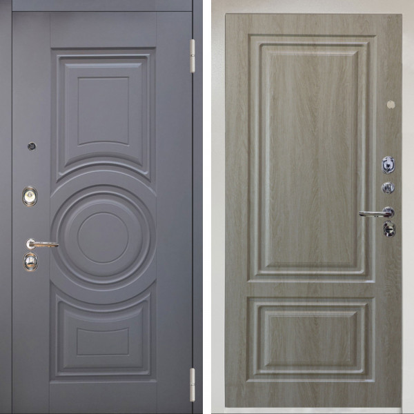 Входная дверь Аргус ЛЮКС 3К Снежно-белый Могадиш Силк флай + Элион Дуб филадельфия крем