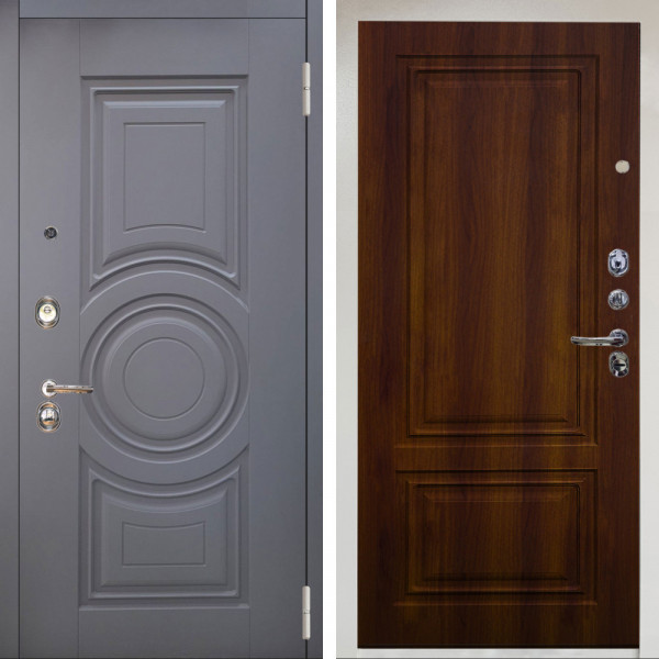 Входная дверь Аргус ЛЮКС 3К Снежно-белый Могадиш Силк флай + Элион дуб рустикальный