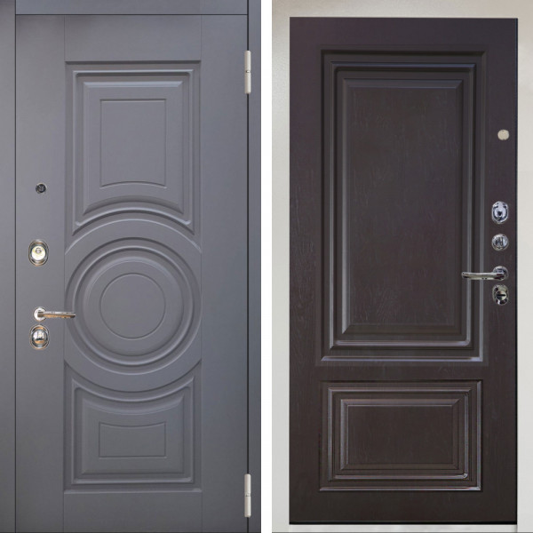 Входная дверь Аргус ЛЮКС 3К Снежно-белый Могадиш Силк флай + Элион Горький шоколад