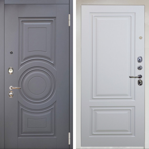 Входная дверь Аргус ЛЮКС 3К Снежно-белый Могадиш Силк флай + Элион Софт милк