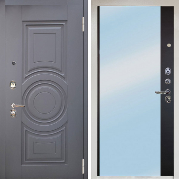 Входная дверь Аргус ЛЮКС 3К Снежно-белый Могадиш Силк флай + Магнум Черный софт