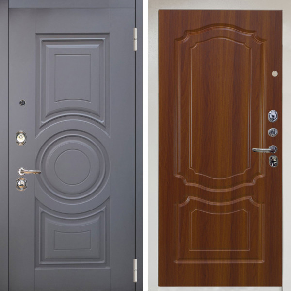 Входная дверь Аргус ЛЮКС 3К Снежно-белый Могадиш Силк флай + Мишель Дуб рустикальный