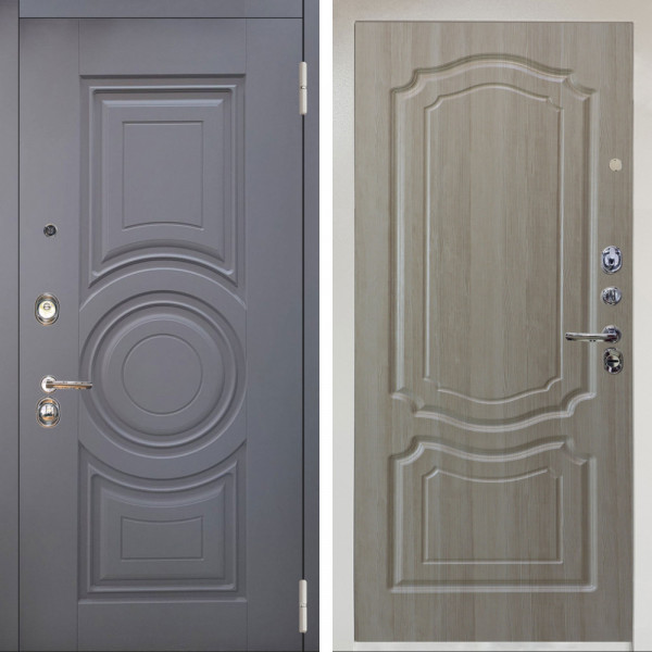 Входная дверь Аргус ЛЮКС 3К Снежно-белый Могадиш Силк флай + Мишель Ларче светлый