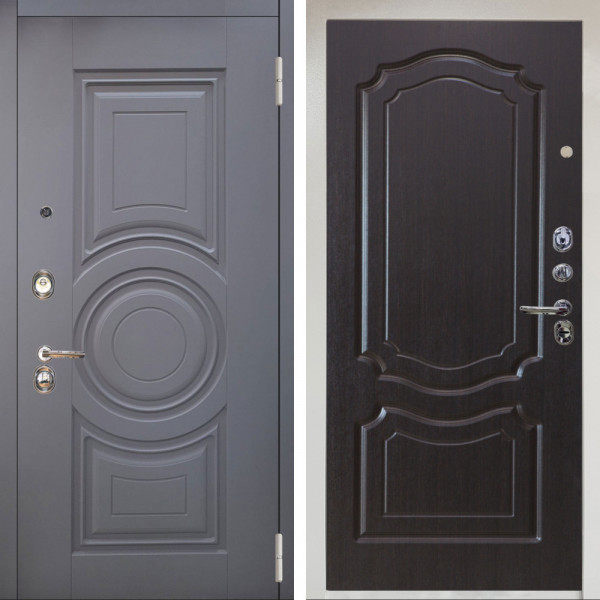 Входная дверь Аргус ЛЮКС 3К Снежно-белый Могадиш Силк флай + Мишель Венге