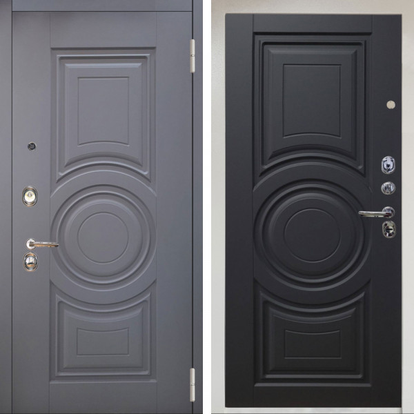 Входная дверь Аргус ЛЮКС 3К Снежно-белый Могадиш Силк флай + Могадиш Черный софт