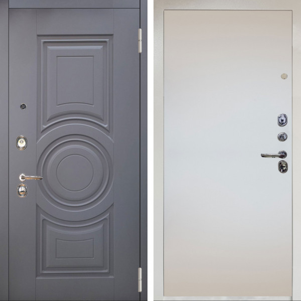 Входная дверь Аргус ЛЮКС 3К Снежно-белый Могадиш Силк флай + Под покраску