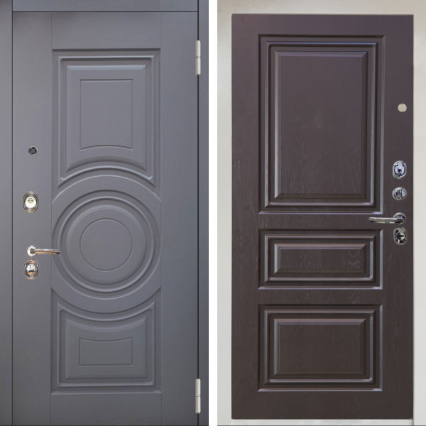 Входная дверь Аргус ЛЮКС 3К Снежно-белый Могадиш Силк флай + Скиф Горький шоколад