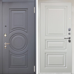 Входная дверь Аргус ЛЮКС 3К Снежно-белый Могадиш Силк флай + Скиф Софт милк