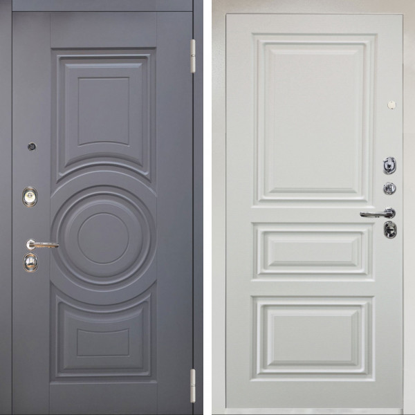 Входная дверь Аргус ЛЮКС 3К Снежно-белый Могадиш Силк флай + Скиф Софт милк