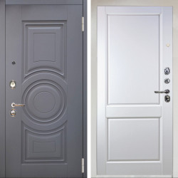 Входная дверь Аргус ЛЮКС 3К Снежно-белый Могадиш Силк флай + Соренто Белая эмаль