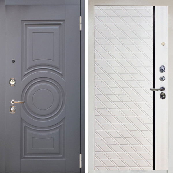 Входная дверь Аргус ЛЮКС 3К Снежно-белый Могадиш Силк флай + Тори Софт милк