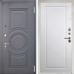 Входная дверь Аргус ЛЮКС 3К Снежно-белый Могадиш Силк флай + Тревор Софт милк