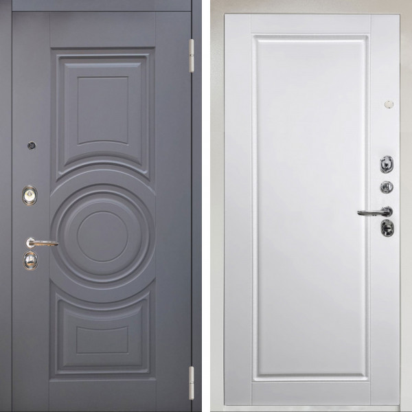 Входная дверь Аргус ЛЮКС 3К Снежно-белый Могадиш Силк флай + Тревор Софт милк