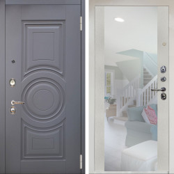 Входная дверь Аргус ЛЮКС 3К Снежно-белый Могадиш Силк флай + Вояж Белое дерево