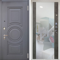 Входная дверь Аргус ЛЮКС 3К Снежно-белый Могадиш Силк флай + Вояж Светлый бетон