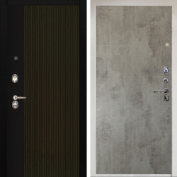 Входная дверь Аргус ЛЮКС 3К Снежно-белый рокси дуб рейка морение + Агат Светлый бетон