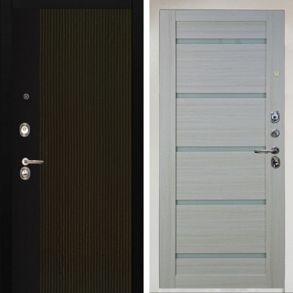 Входная дверь Аргус ЛЮКС 3К Снежно-белый рокси дуб рейка морение + Александра Белая лиственница