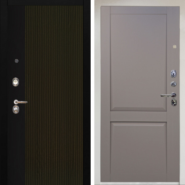 Входная дверь Аргус ЛЮКС 3К Снежно-белый рокси дуб рейка морение + Ариана Серая эмаль