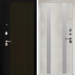 Входная дверь Аргус ЛЮКС 3К Снежно-белый рокси дуб рейка морение + Дуэт Белое дерево вставки Изабель