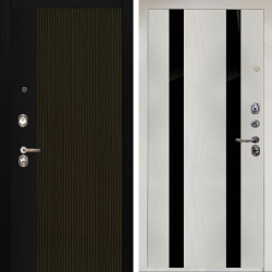 Входная дверь Аргус ЛЮКС 3К Снежно-белый рокси дуб рейка морение + Дуэт Белое дерево вставки кензо