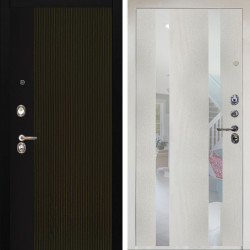 Входная дверь Аргус ЛЮКС 3К Снежно-белый рокси дуб рейка морение + Дуэт Белое дерево вставки Николь