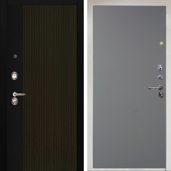 Входная дверь Аргус ЛЮКС 3К Снежно-белый рокси дуб рейка морение + Элегант Силк маус