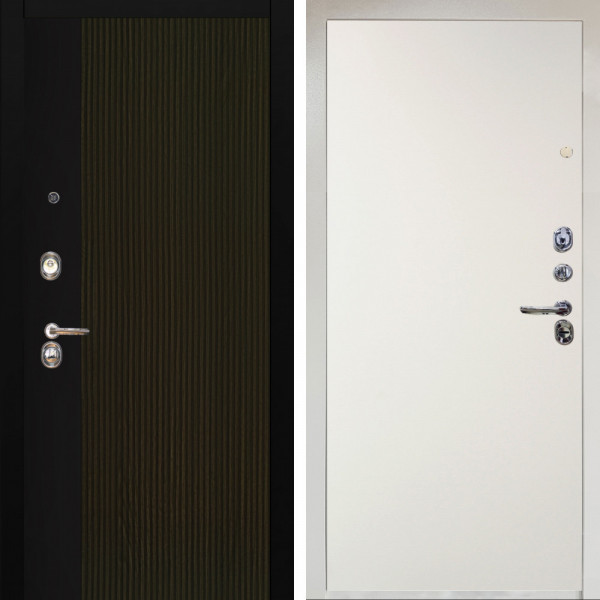 Входная дверь Аргус ЛЮКС 3К Снежно-белый рокси дуб рейка морение + Элегант Софт милк