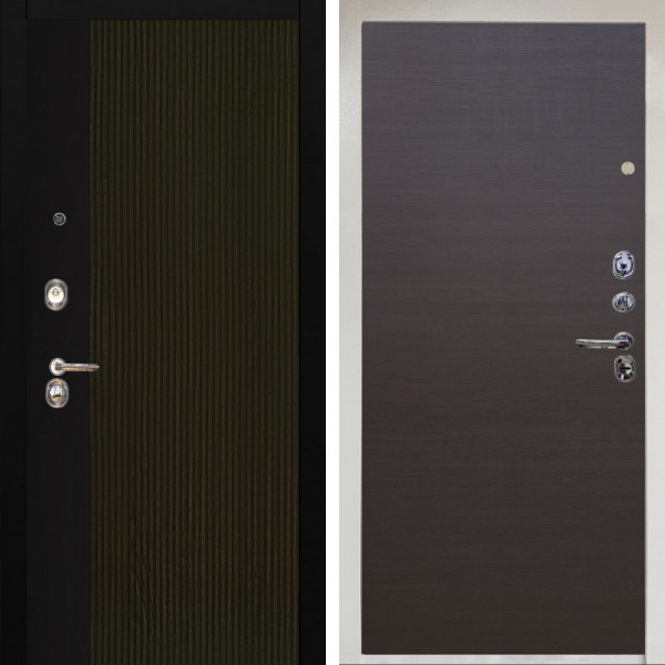 Входная дверь Аргус ЛЮКС 3К Снежно-белый рокси дуб рейка морение + Элегант Венге горизонт