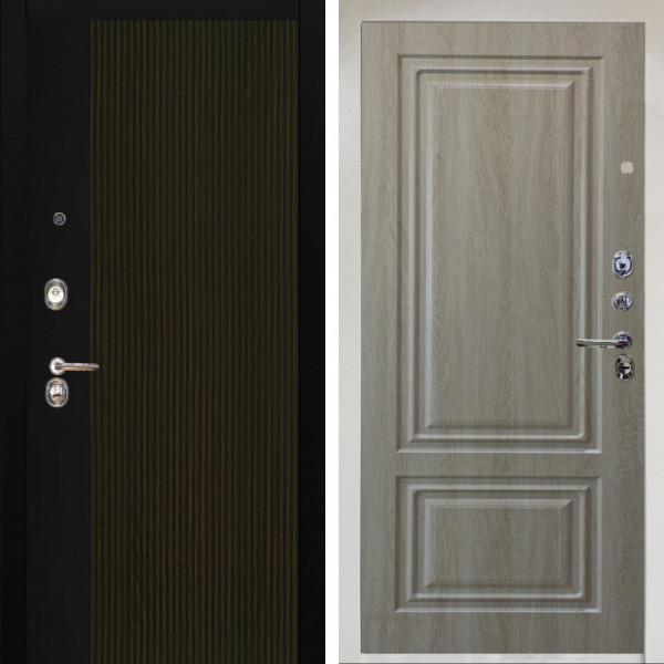 Входная дверь Аргус ЛЮКС 3К Снежно-белый рокси дуб рейка морение + Элион Дуб филадельфия крем