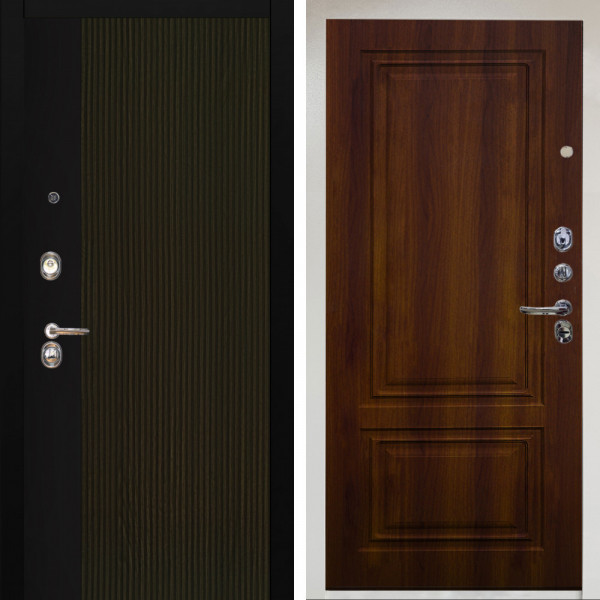 Входная дверь Аргус ЛЮКС 3К Снежно-белый рокси дуб рейка морение + Элион дуб рустикальный