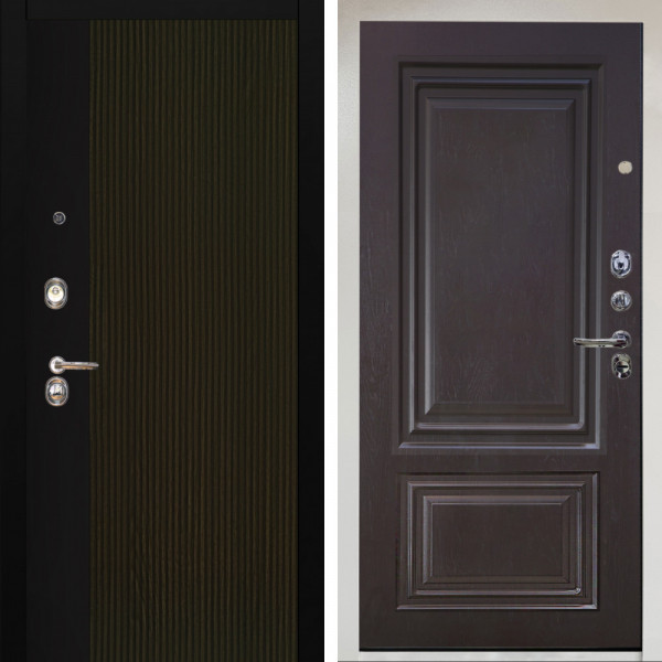 Входная дверь Аргус ЛЮКС 3К Снежно-белый рокси дуб рейка морение + Элион Горький шоколад