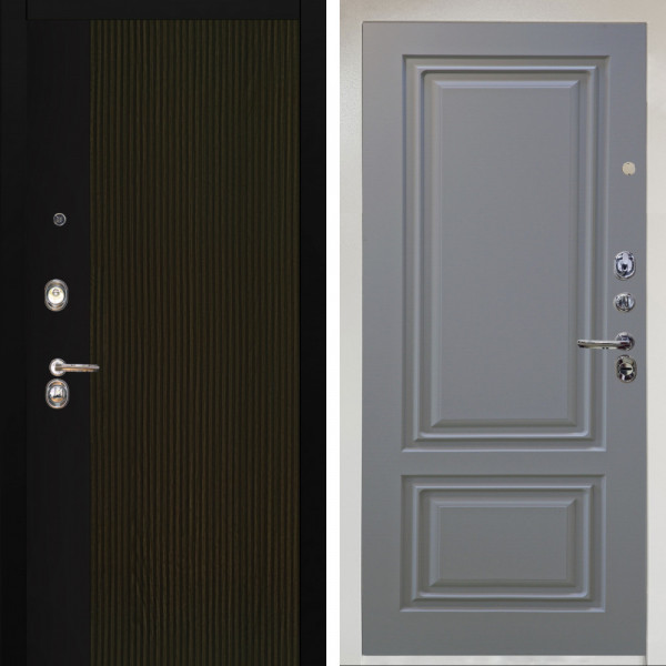 Входная дверь Аргус ЛЮКС 3К Снежно-белый рокси дуб рейка морение + Элион Силк маус