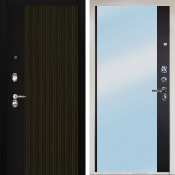 Входная дверь Аргус ЛЮКС 3К Снежно-белый рокси дуб рейка морение + Магнум Черный софт