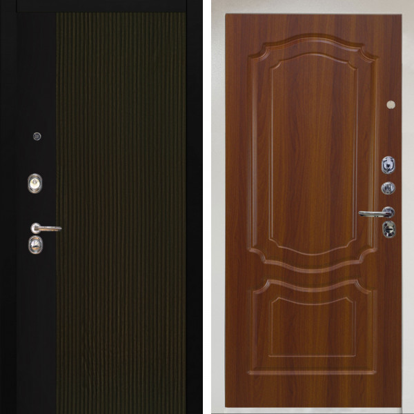 Входная дверь Аргус ЛЮКС 3К Снежно-белый рокси дуб рейка морение + Мишель Дуб рустикальный