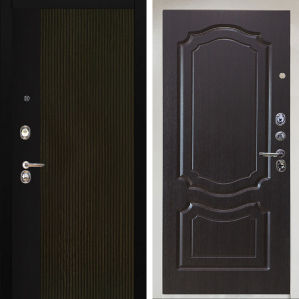 Входная дверь Аргус ЛЮКС 3К Снежно-белый рокси дуб рейка морение + Мишель Венге