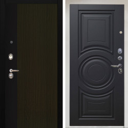 Входная дверь Аргус ЛЮКС 3К Снежно-белый рокси дуб рейка морение + Могадиш Черный софт