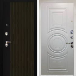 Входная дверь Аргус ЛЮКС 3К Снежно-белый рокси дуб рейка морение + Могадиш Софт милк