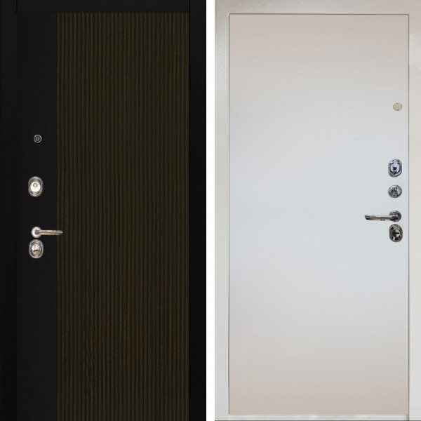 Входная дверь Аргус ЛЮКС 3К Снежно-белый рокси дуб рейка морение + Под покраску