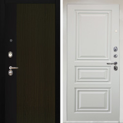 Входная дверь Аргус ЛЮКС 3К Снежно-белый рокси дуб рейка морение + Скиф Софт милк