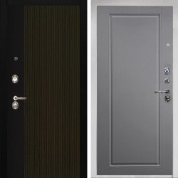 Входная дверь Аргус ЛЮКС 3К Снежно-белый рокси дуб рейка морение + Тревор силк маус