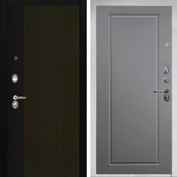 Входная дверь Аргус ЛЮКС 3К Снежно-белый рокси дуб рейка морение + Тревор силк маус